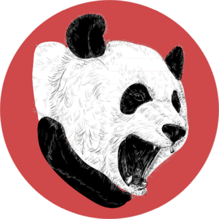 Illustration Of Angry Panda Sticker