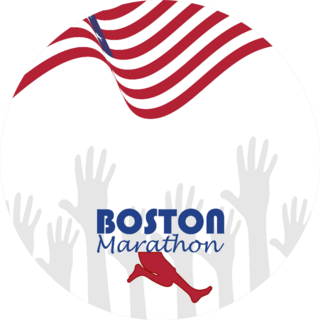 Illustration Of Annual Running Marathon In Boston Sticker