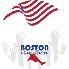 Illustration Of Annual Running Marathon In Boston Sticker