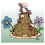Illustration Of Ant Hill Sticker