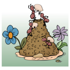 Illustration Of Ant Hill Sticker