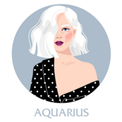Illustration Of Aquarius Astrological Sign Beautiful Girl Sticker