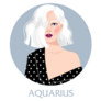 Illustration Of Aquarius Astrological Sign Beautiful Girl Sticker