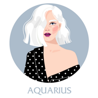 Illustration Of Aquarius Astrological Sign Beautiful Girl Sticker