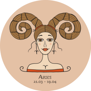 Illustration Of Aries Zodiac Beautiful Girl Sticker