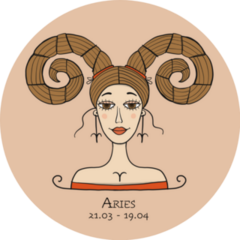 Illustration Of Aries Zodiac Beautiful Girl Sticker