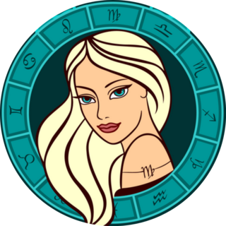 Illustration Of Astrological Virgo Woman In The Stars Sticker