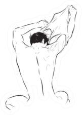 Illustration Of Back Of A Man Getting Undressed Sticker