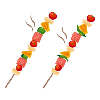 Illustration Of Barbecue Sticks Sticker