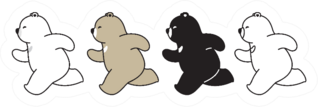 Illustration Of Bears Running, Marathon Cute Sticker