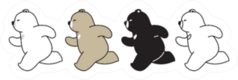 Illustration Of Bears Running, Marathon Cute Sticker