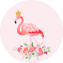 Illustration Of Beautiful Flamingo With Crown Sticker