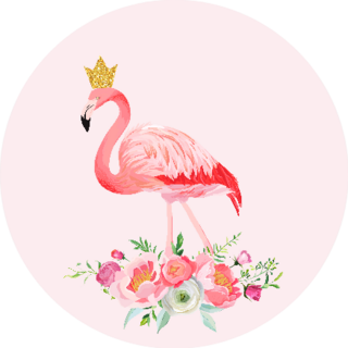 Illustration Of Beautiful Flamingo With Crown Sticker