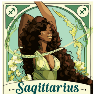 Illustration Of Beautiful Green Sagittarius Sticker