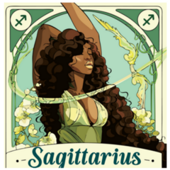 Illustration Of Beautiful Green Sagittarius Sticker
