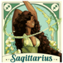 Illustration Of Beautiful Green Sagittarius Sticker