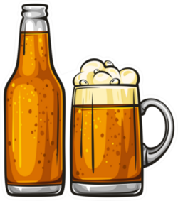 Illustration Of Beer Mug And Bottle Sticker