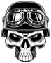 Illustration Of Biker Skull Isolated On Dark Background Sticker