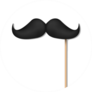 Illustration Of Black Mustache On Plastic Stick Sticker