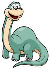 Illustration Of Blue Cartoon Dinosaur Sticker