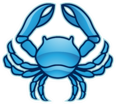 Illustration Of Blue Glossy Crab Sticker