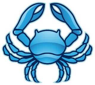 Illustration Of Blue Glossy Crab Sticker
