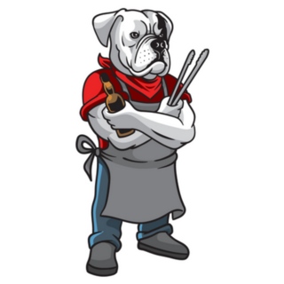 Illustration Of Bulldog Bbq Mascot Sticker