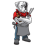 Illustration Of Bulldog Bbq Mascot Sticker