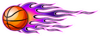 Illustration Of Burning Basketball Ball Icon Sticker