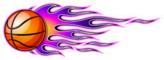 Illustration Of Burning Basketball Ball Icon Sticker