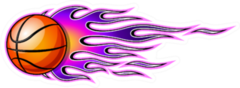 Illustration Of Burning Basketball Ball Icon Sticker