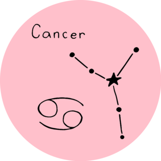 Illustration Of Cancer Zodiac Sign Doodle Sticker