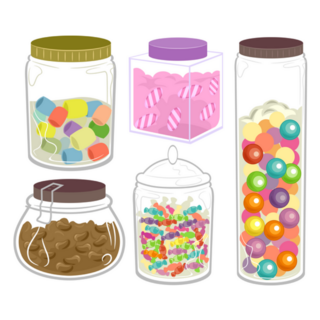 Illustration Of Candies In Fancy Jars Sticker