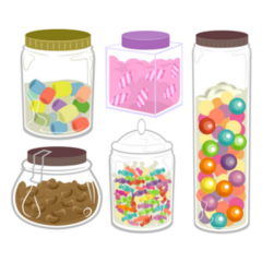 Illustration Of Candies In Fancy Jars Sticker