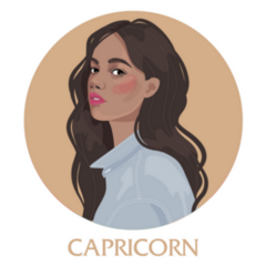 Illustration Of Capricorn Astrological Beautiful Girl Sticker