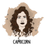 Illustration Of Capricorn Astrological Woman Sticker