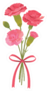 Illustration Of Carnation Bouquet With Bow Sticker