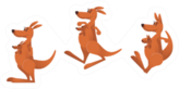 Illustration Of Cartoon Kangaroos Jumping Sticker