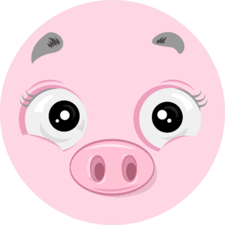 Illustration Of Cheerful Happy Pig Face Sticker