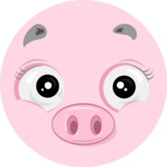Illustration Of Cheerful Happy Pig Face Sticker