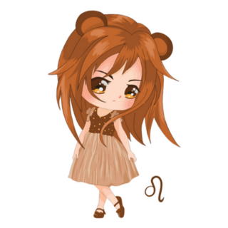 Illustration Of Chibi Leo Zodiac Sign Sticker