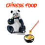 Illustration Of Chinese Panda Chinese Food Lettering Sticker