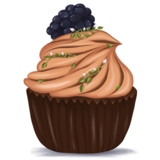 Illustration Of Chocolate Cake Cupcake Sticker