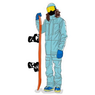 Illustration Of Cool Guy And His Snowboard Sticker