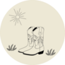 Illustration Of Cowboy Boots Under The Sun Sticker