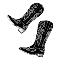 Illustration Of Cowgirl Boots Sticker