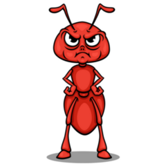 Illustration Of Cute Angry Ant Sticker