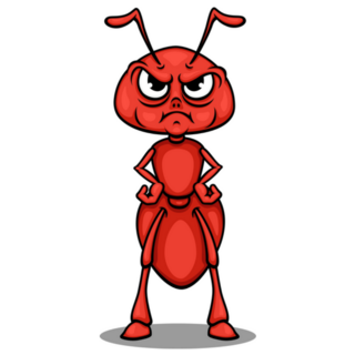 Illustration Of Cute Angry Ant Sticker