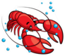 Illustration Of Cute Cartoon Lobster With Bubbles Sticker
