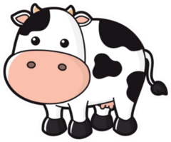 Illustration Of Cute Cow Cartoon Sticker